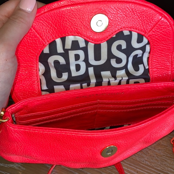 Marc Jacobs Leather Mini Crossbody in Bright Coral - Picture 9 of 10